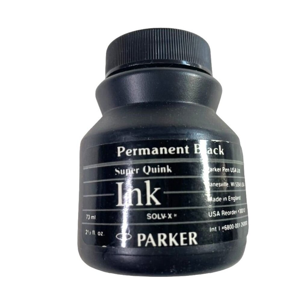 Black India Permanent Drawing Ink Mix Media Parker u Vintage